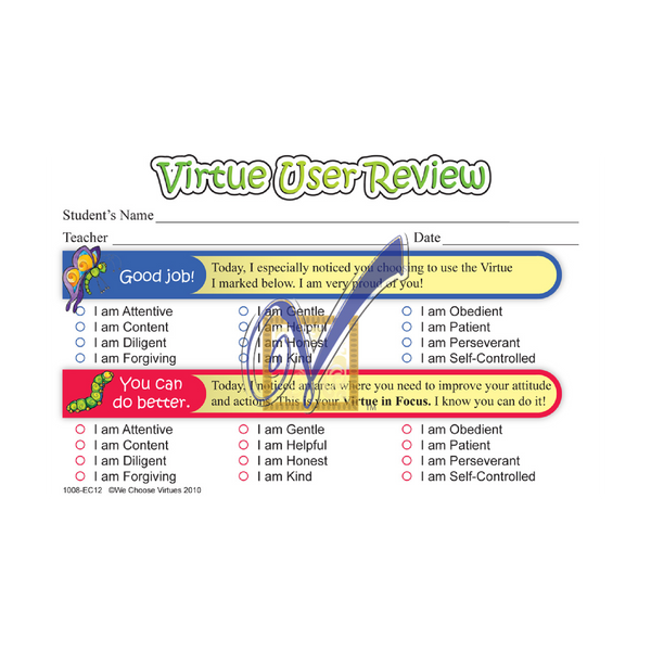 Virtue User Review -PDF (PreK-4th Grade)